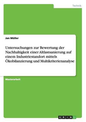 Untersuchungen Zur Bewertung Der Nachhaltigkeit Einer Altlastsanierung Auf Einem Industriestandort Mittels kobilanzierung Und Multikriterienanalyse