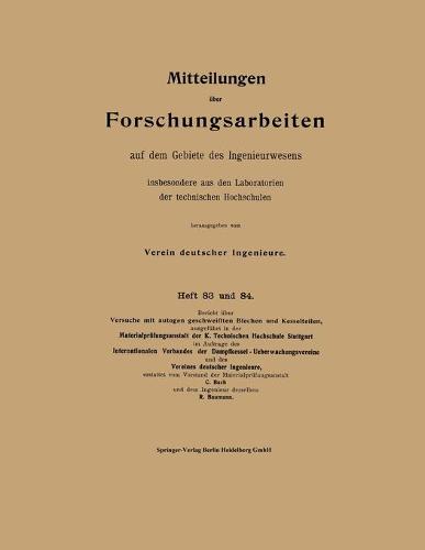 Mitteilungen über Forschungsarbeiten auf dem Gebiete des Ingenieurwesens