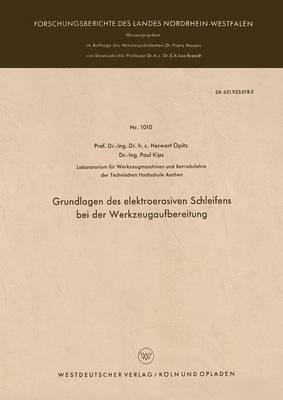 Grundlagen des elektroerosiven Schleifens bei der Werkzeugaufbereitung