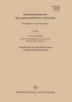 Untersuchungen über den Umformvorgang in Waagerecht-Stauchmaschinen