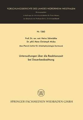 Untersuchungen über die Reaktionszeit bei Dauerbeobachtung