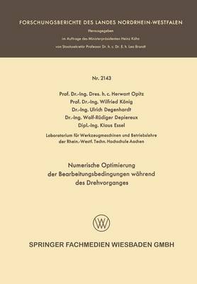 Numerische Optimierung der Bearbeitungsbedingungen während des Drehvorganges