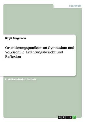 Orientierungspratikum an Gymnasium Und Volksschule. Erfahrungsbericht Und Reflexion