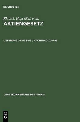 §§ 84-91; Nachtrag Zu § 93
