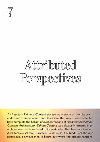 Architecture Without Content