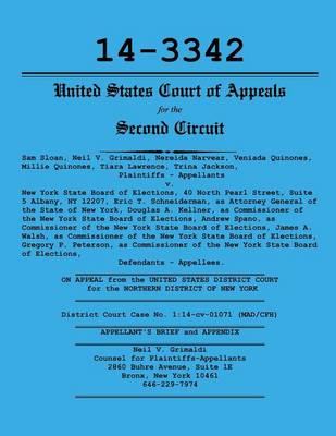 Sloan V. New York State Board of Elections Appellants Brief and Appendix Ca2 Case No. 14-3342