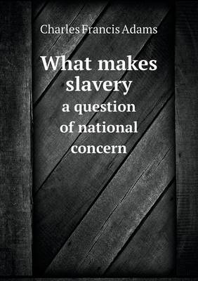 What makes slavery a question of national concern