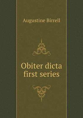Obiter dicta first series