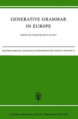 Generative Grammar in Europe