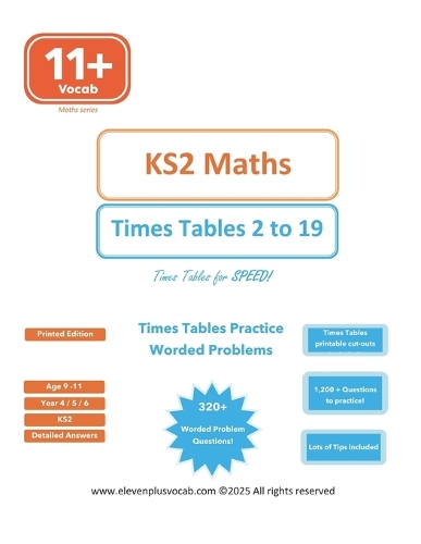 KS2 / 11+ Maths - Times Table 2 to 19 for speed!
