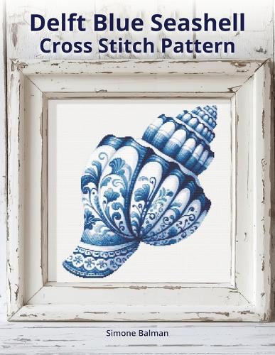 Delft Blue Seashell Cross-Stitch Pattern