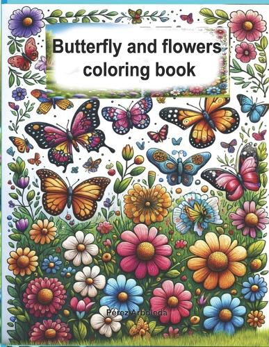 Butterfly and flowers coloring book