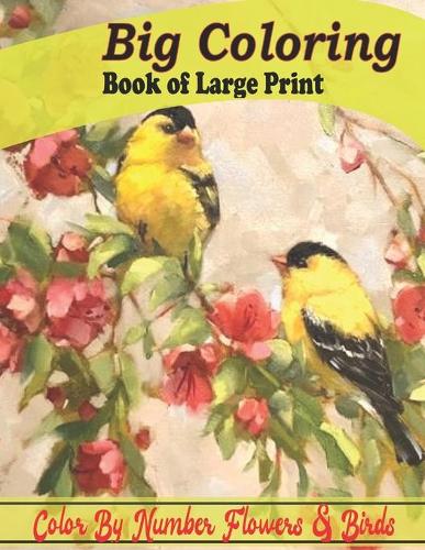 Big Coloring Book of Large Print Color By Number Flowers & Birds