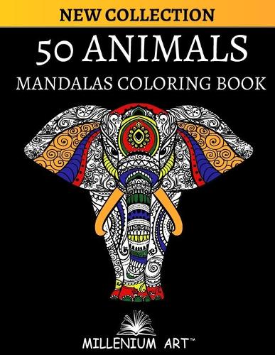 50 Animals Coloring Book with Mandala for Adults (Millenium Art Edition) - AU