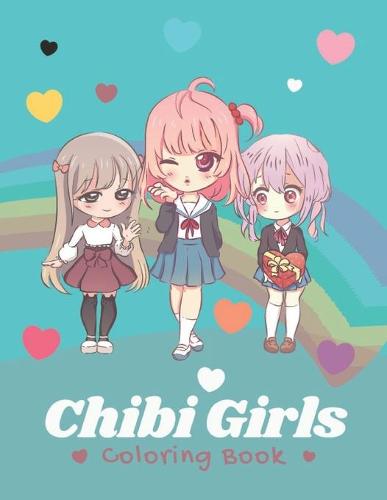 chibi girls coloring book