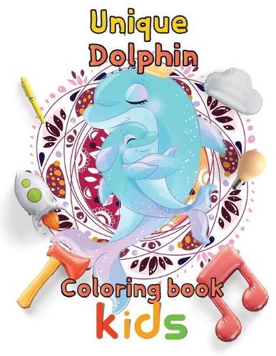 Unique Dolphin coloring book kids