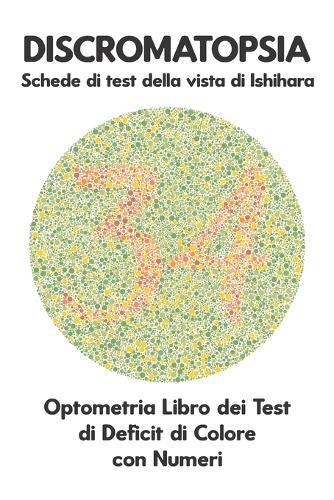 DISCROMATOPSIA Schede di test della vista di Ishihara Optometria Libro dei Test di Deficit di Colore con Numeri