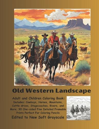 Old Western Landscape Adult and Children Coloring Book