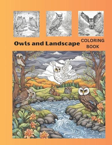 Owls and Landscape Coloring Book
