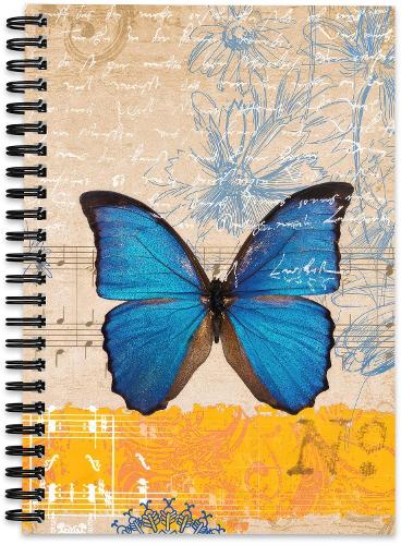Vintage Butterfly Blank Journal Notebook, Narrow Ruled