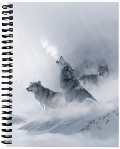 White Wolf Spiral Notebook, Narrow Ruled