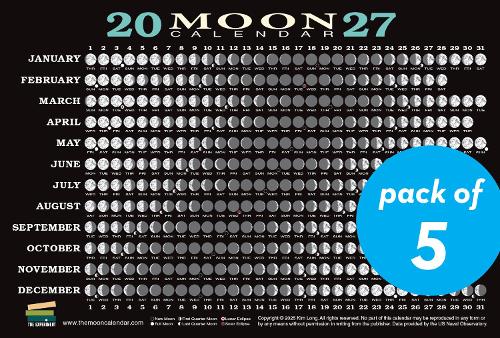 2027 Moon Calendar Card (5 pack)
