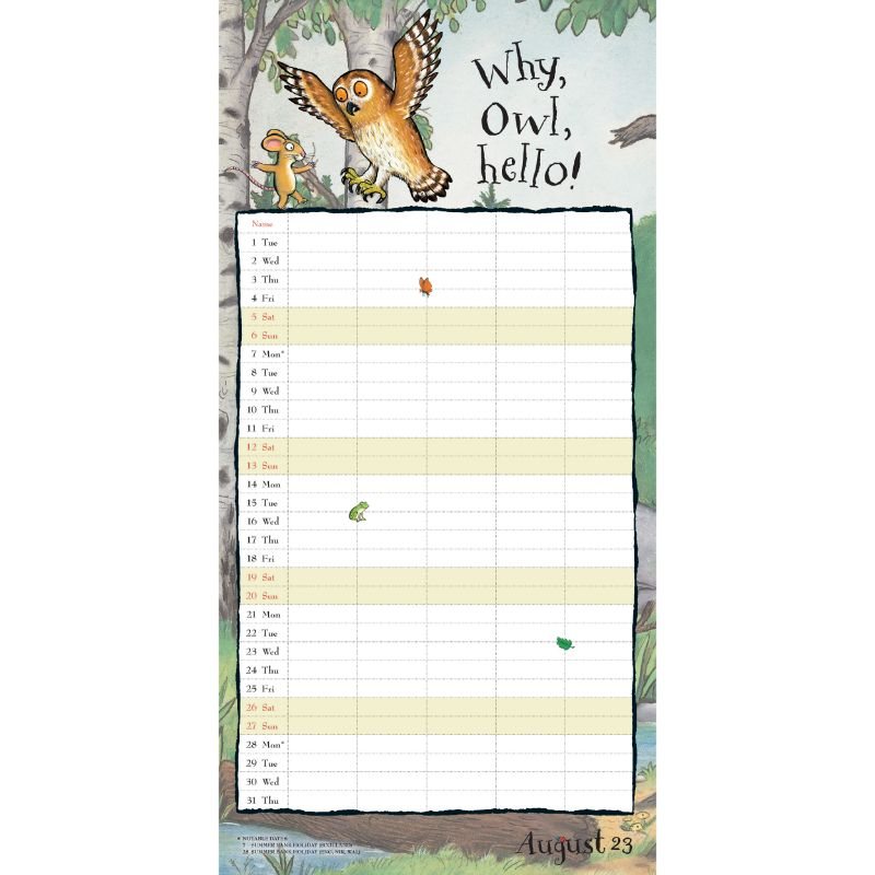 The Gruffalo 2024 Family Wall Planner 5 Column Calendar Foyles