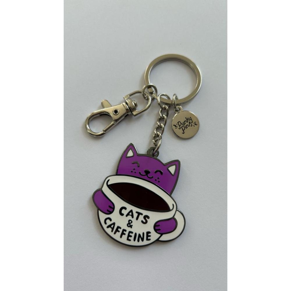 Cats & Caffeine Keyring