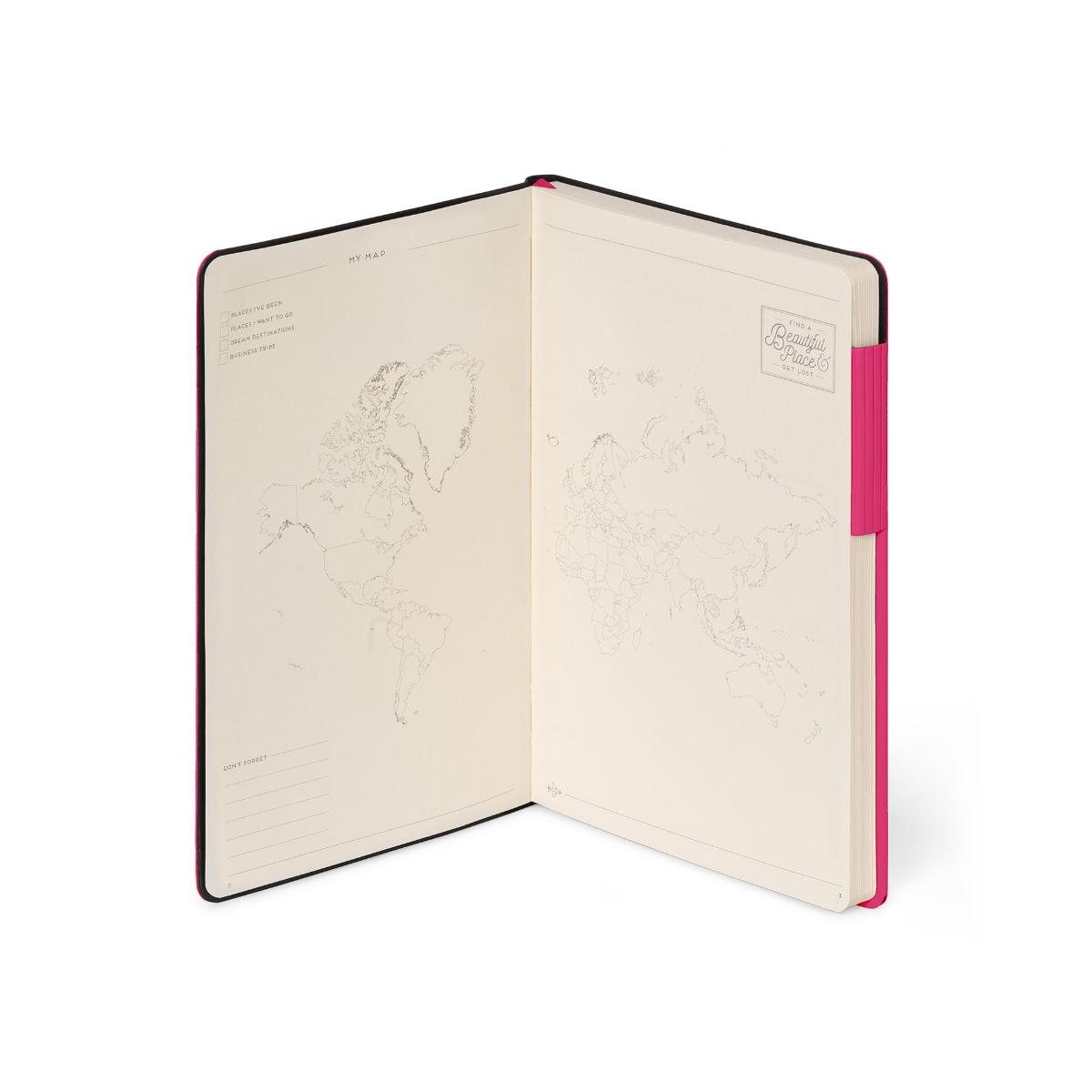 Raspberry Lined Medium Notebook