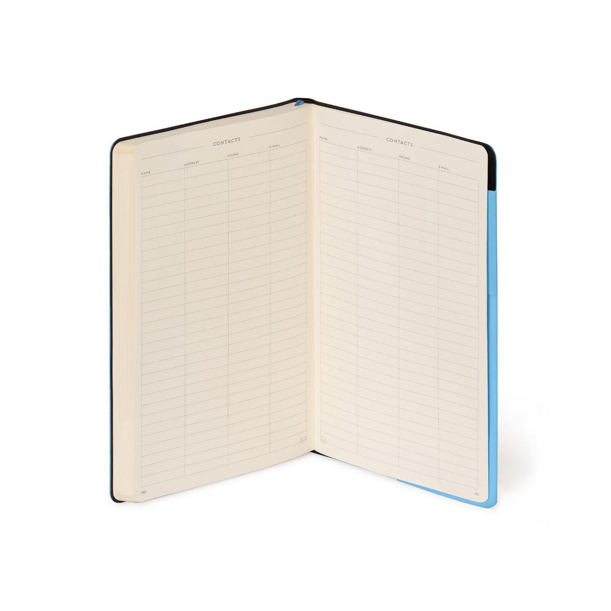 Retro Blue Plain Medium Notebook