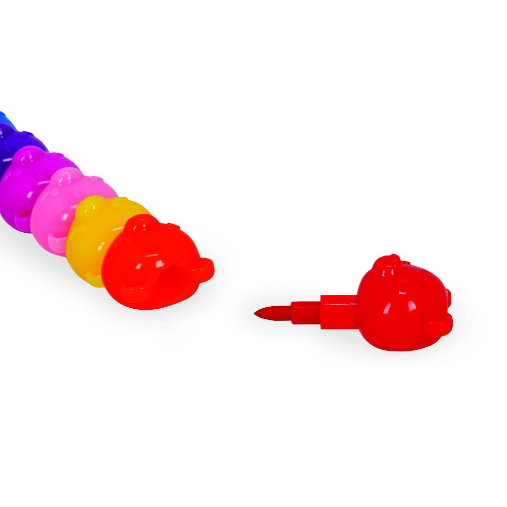 12 Stackable Crayons - Teddy Bear