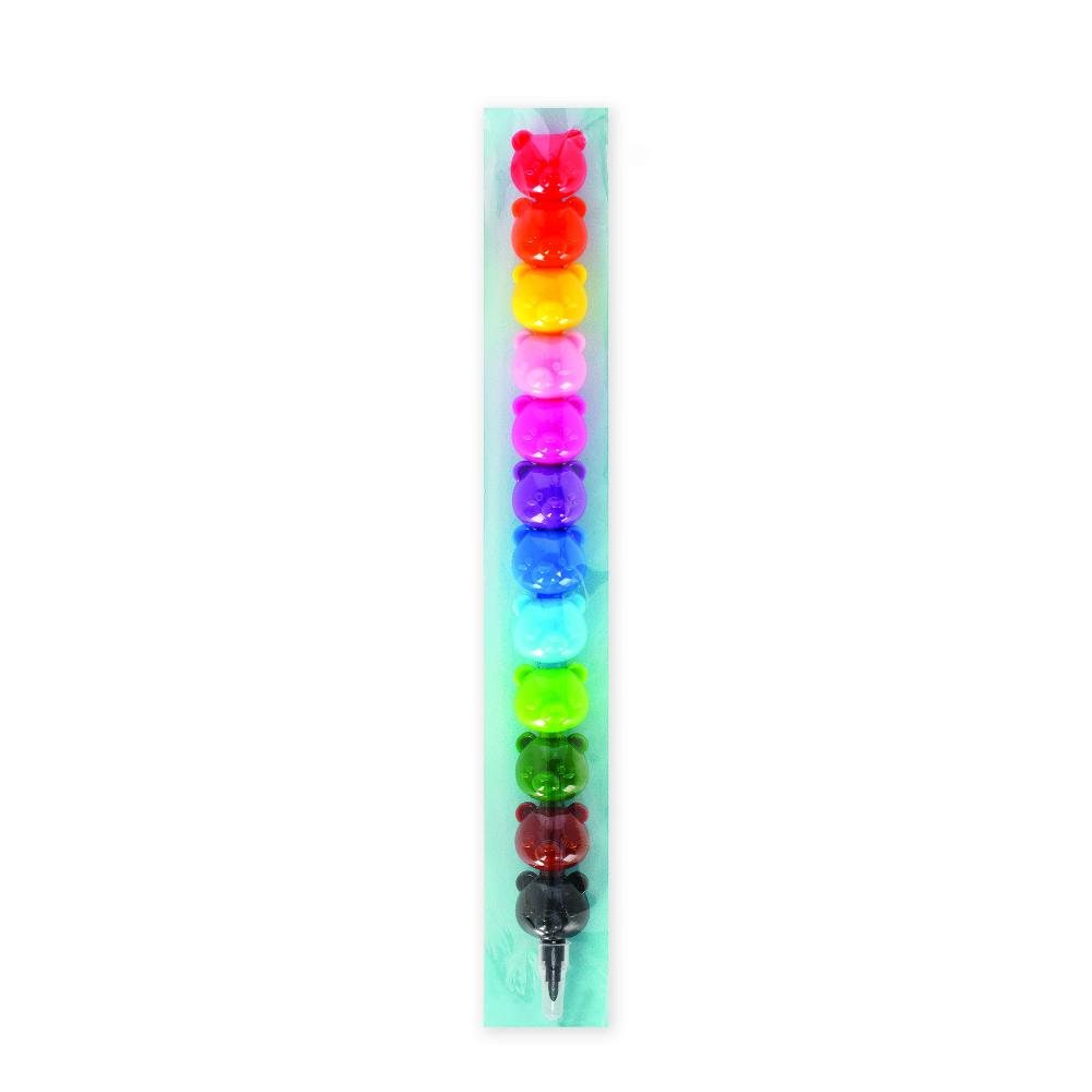12 Stackable Crayons - Teddy Bear