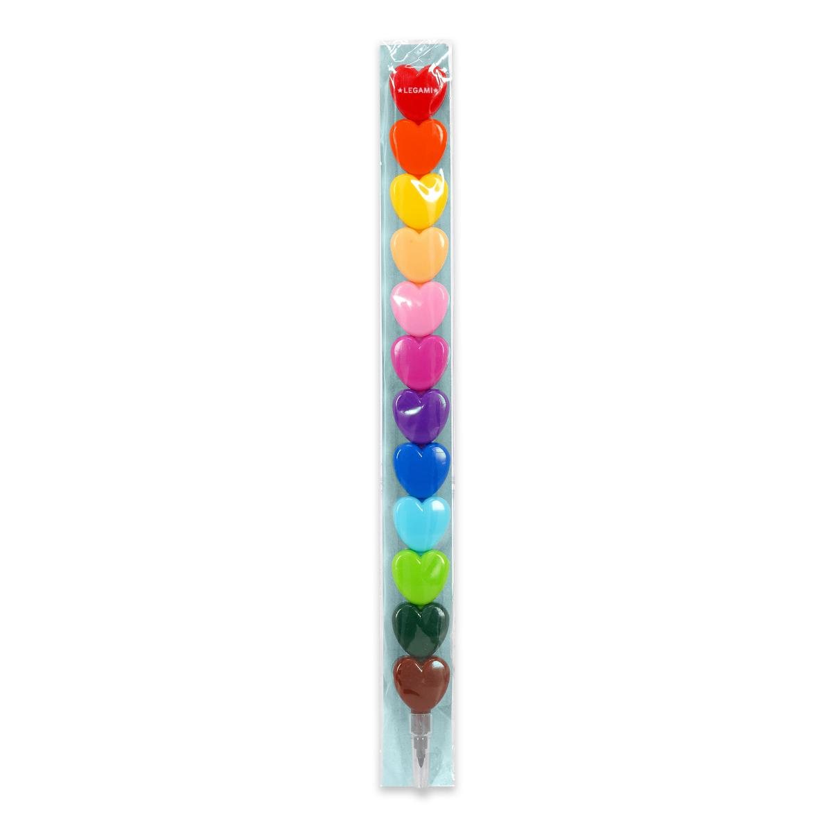 12 Stackable Crayons - Heart