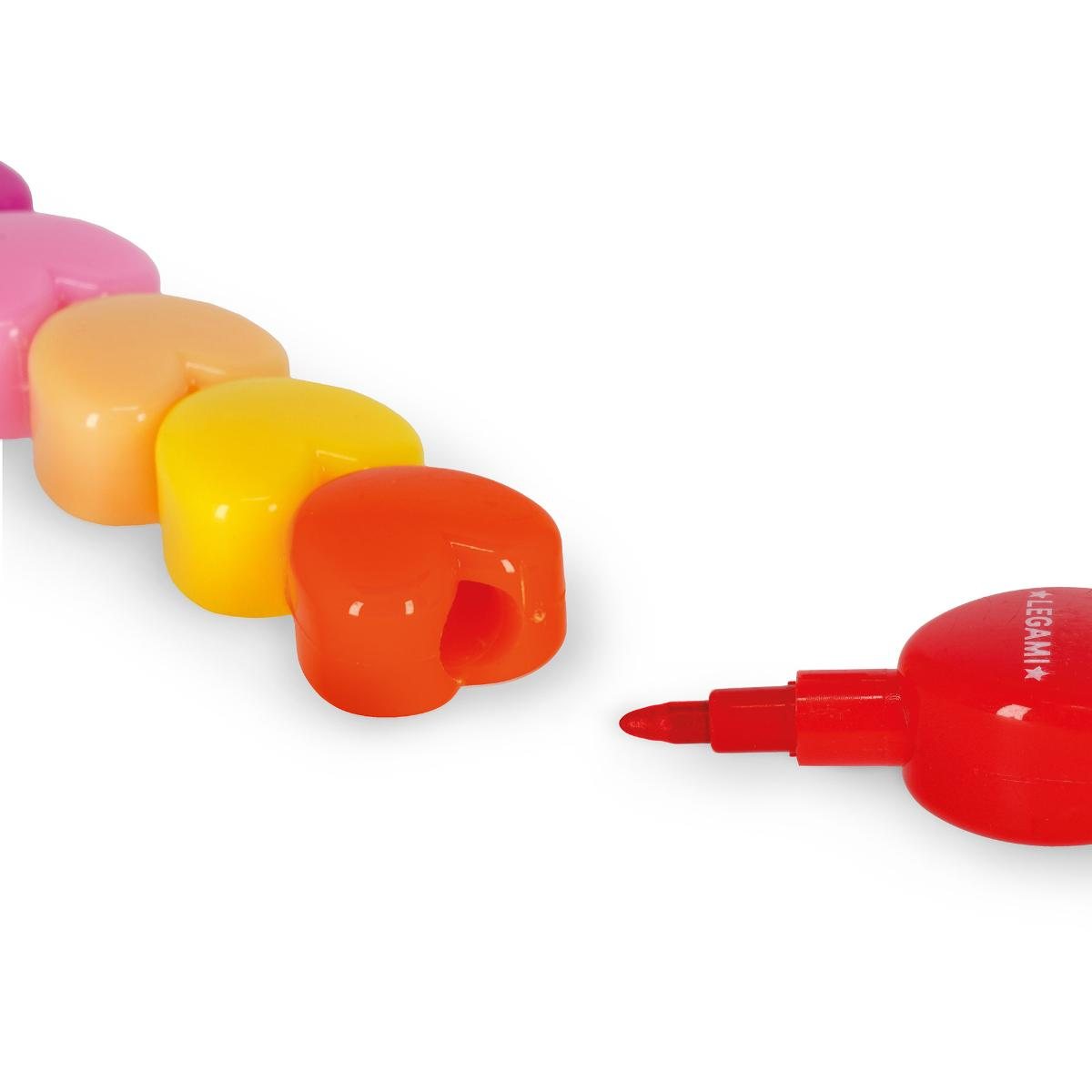 12 Stackable Crayons - Heart
