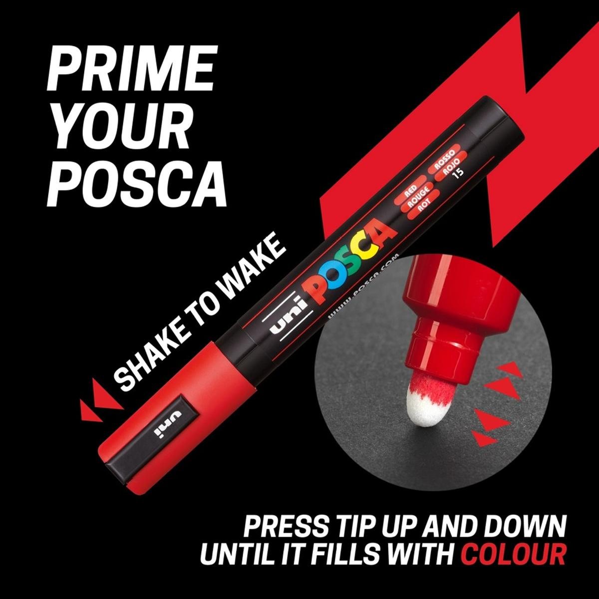 Posca Multi Tip 8 Pack - Black