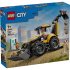 Yellow Backhoe Loader