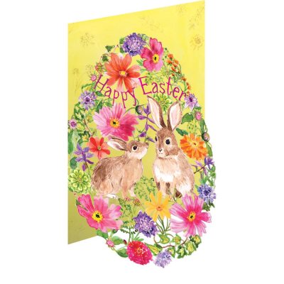 Happy Easter Egg And Bunnies Greeting Card