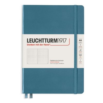 Stone Blue Medium Dotted Notebook