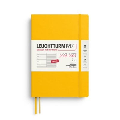 Sunflower 18M A5 Weekly Soft Planner & Notebook Diary 2026-2027