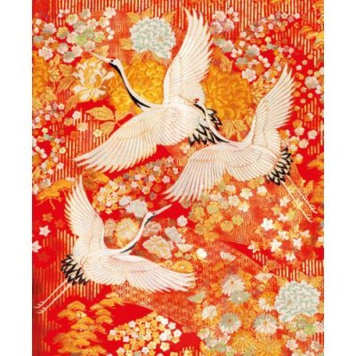 Cranes On Orange 3M Roll Wrap