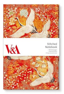 V&A Kimono Cranes Stitched Notebook