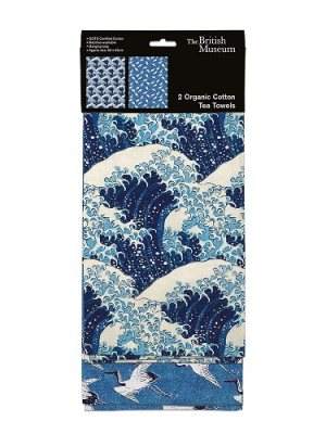 Hokusai Wave And Cranes Tea Towel Set