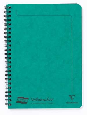 Green A5 Lined Wirebound Notebook