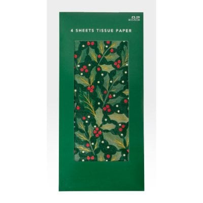 Green Holly Berries Tissue Paper