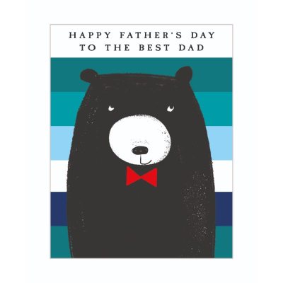 To The Best Dad Bear Stripe Greeting Card