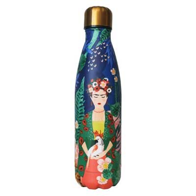 Tropical Print Water Bottle Featuring Frida Kahlo