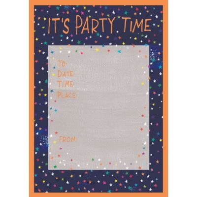 It's Party Time Stars Invite Pack Of 6