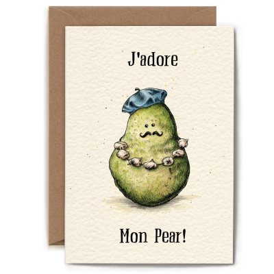 J'Adore Mon Pear Greeting Card