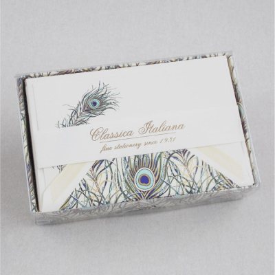Peacock Boxed Postcard Notelets 10 Single Cards 