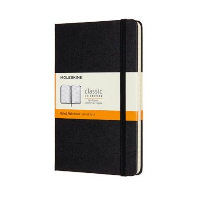 Notebook Ruled Medium Black Hardback